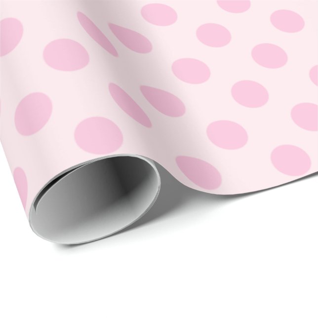 Polka Dots Pink Pastel Monochrom Kleine Geschenkpapier (Rolleneckpunkt)