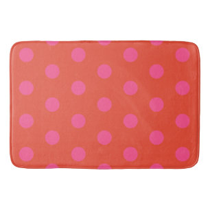 Polka Dots Pink und Rot Orange mit Monogramm Badematte