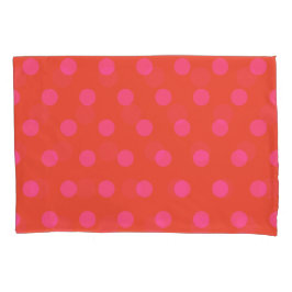 Polka Dots Pink und Rot Orange mit Monogramm Kissenbezug