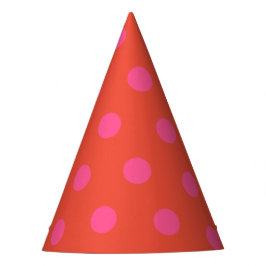 Polka Dots Pink und Rot Orange mit Monogramm Partyhütchen