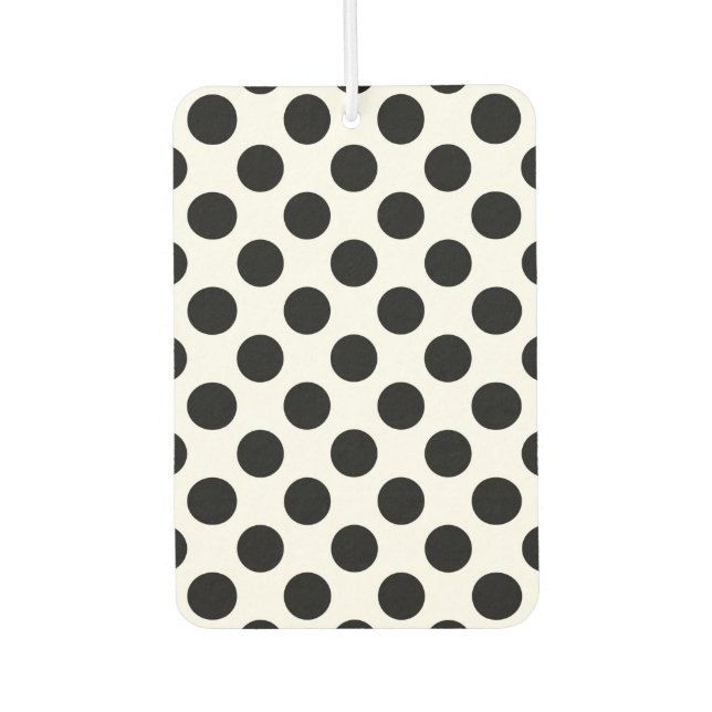 Polka Dots, Polka Dot Pattern, Schwarz und Weiß Autolufterfrischer (Vorderseite)