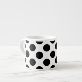Polka Dots, Polka Dot Pattern, Schwarz und Weiß Espressotasse