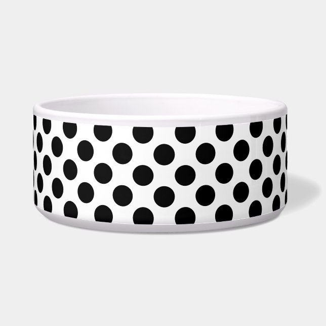Polka Dots, Polka Dot Pattern, Schwarz und Weiß Napf (Vorderseite)