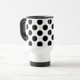 Polka Dots, Polka Dot Pattern, Schwarz und Weiß Reisebecher