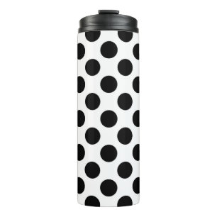 Polka Dots, Polka Dot Pattern, Schwarz und Weiß Thermosbecher