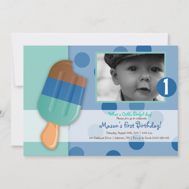 Polka Dots & Popsicles Einladung (Vorderseite)