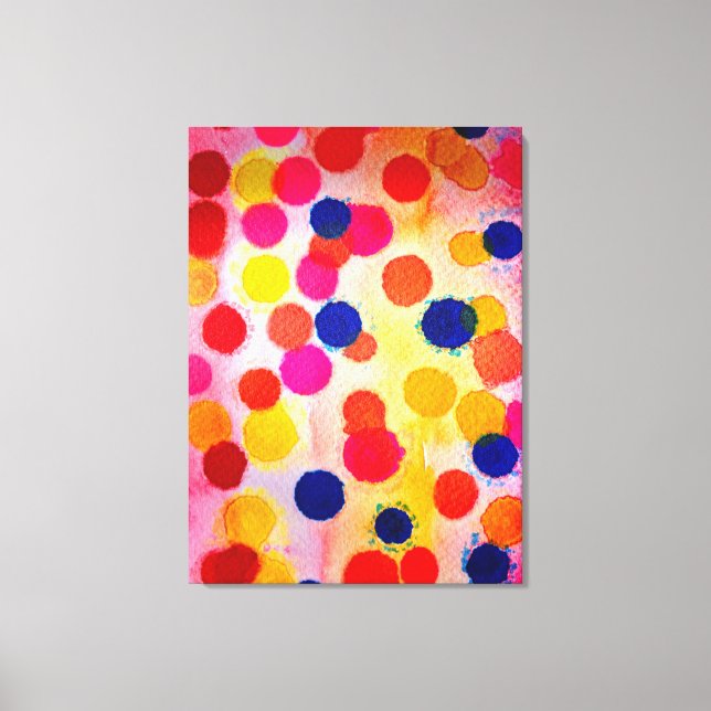 Polka dots Regenbogenwasserklon Leinwanddruck (Vorderseite)