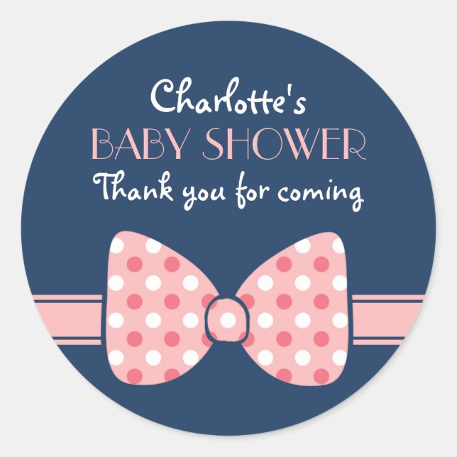 Polka Dots Ribbon Bow Krawatte Danke Sticker (Vorderseite)