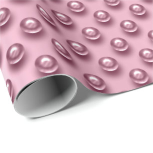 Polka Dots Rose Gold Blush Pearls Pink Mauve Geschenkpapier