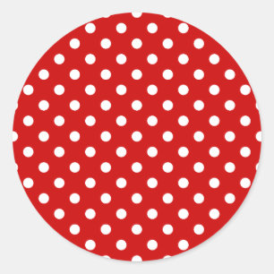 Polka Dots rot + benutzerdefinierte Farbe Runder Aufkleber