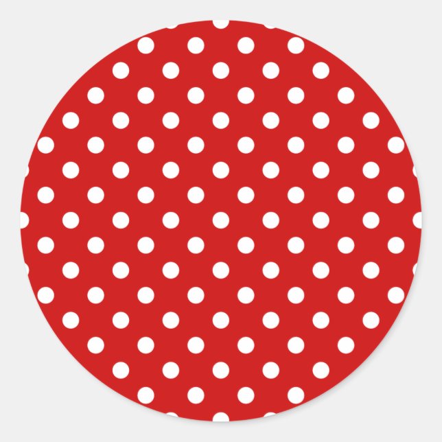 Polka Dots rot + benutzerdefinierte Farbe Runder Aufkleber (Vorderseite)