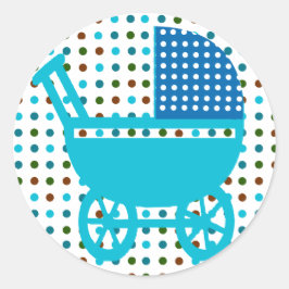Polka Dots Säugling Dusche gepunktete Kinderwagen Runder Aufkleber