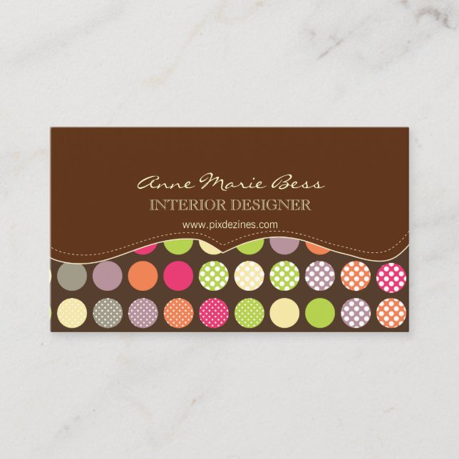 Polka-Dots-Schokolade/DIY-Hintergrundfarbe Visitenkarte (Vorderseite)