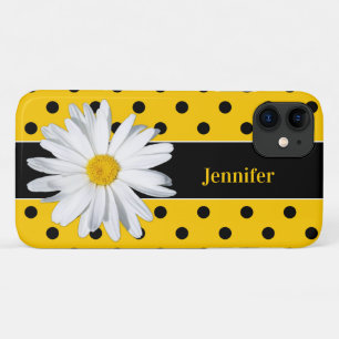 Polka-Dots schwarz und gelb, Daisy iPhone 11 Fall Case-Mate iPhone Hülle