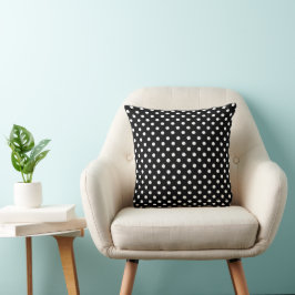 Polka Dots Schwarz und Weiß Kissen
