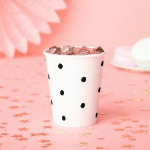 Polka dots Schwarz-Weiß fett Muster elegant Pappbecher