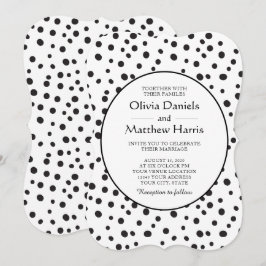Polka dots. Schwarz-Weiß-Hochzeit Einladung