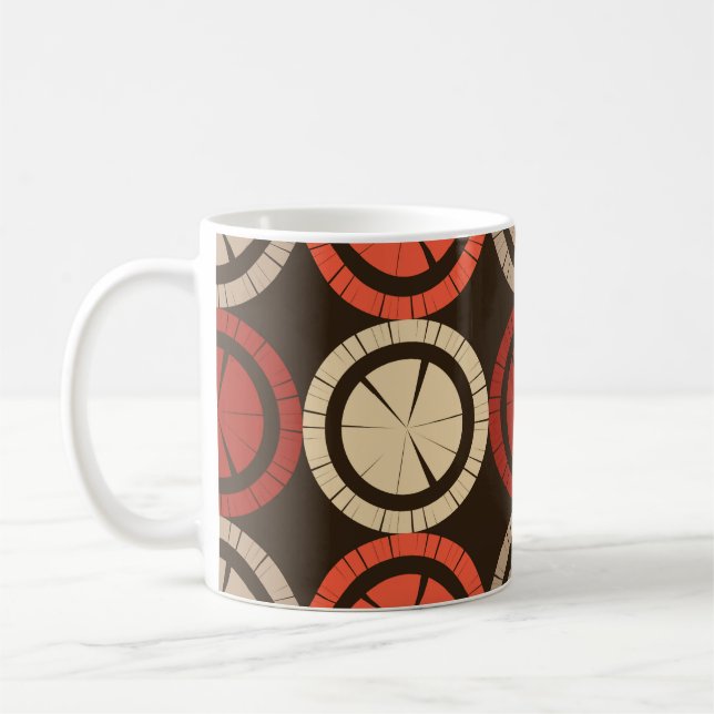 Polka dots seamless pattern. Mosaic of ethnic figu Kaffeetasse (Links)