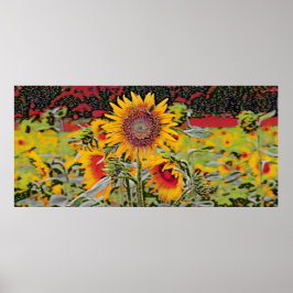 Polka-dots-Sonnenblume Poster