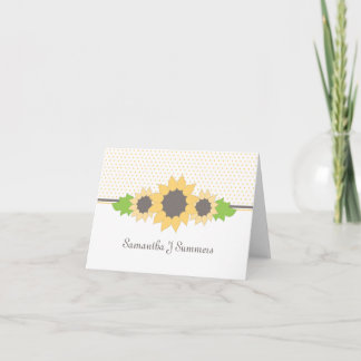 Polka Dots & Sonnenblumen Personalisierte Karte