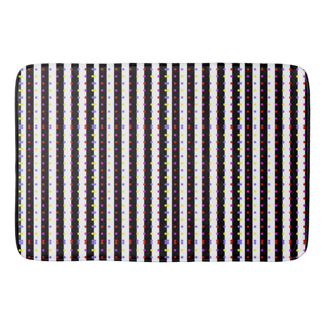 Polka dots Streifen geometrische Formen Muster Kun Badematte (Vorderseite)
