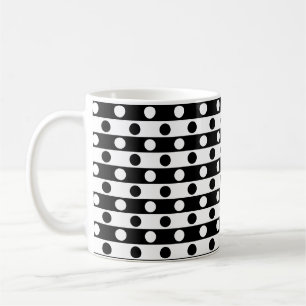 Polka Dots & Stripes Muster - Schwarz & Weiß Kaffeetasse