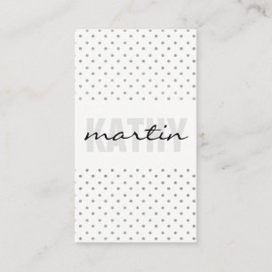 Polka Dots / Trendy Text Overlay / Grau Visitenkarte