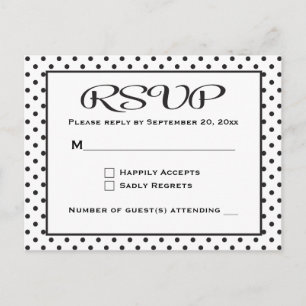 Polka Dots UAWG Black and White Wedding / Party Einladungspostkarte