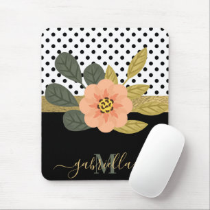 Polka Dots und Floral Mousepad