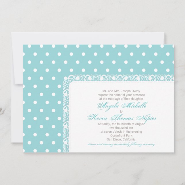 Polka Dots und Hochzeitseinladung Einladung (Vorderseite)