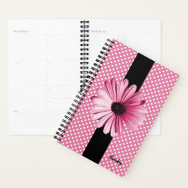 Polka Dots und Pink Blume Custom Planner Planer