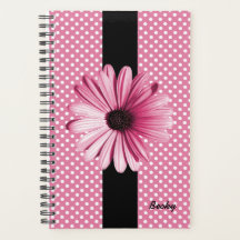 Polka Dots und Pink Blume Custom Planner