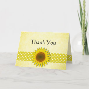 Polka Dots und Sonnenblumen Dankeskarte