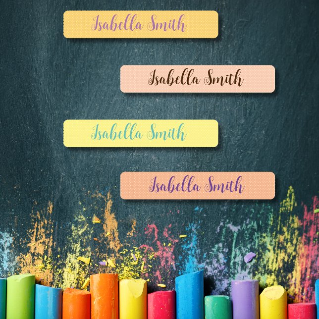 Polka Dots wasserdichte Kinderkleidung Etiketten (Polka Dots waterproof kids name clothing Labels)