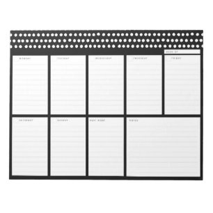 Polka Dots Weekly Desk Planer Notizblock