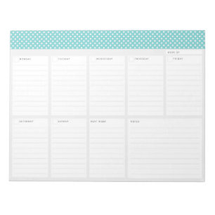 Polka Dots Weekly Desk Planer Notizblock