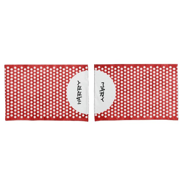 Polka Dots weiß + Ihr Backgr. & Ideen Kissenbezug (Vorderseite-Set)