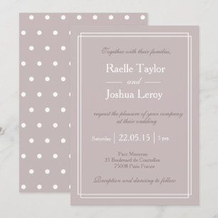 Polka dots weiß rot Rosa Minimalistische Hochzeit Einladung