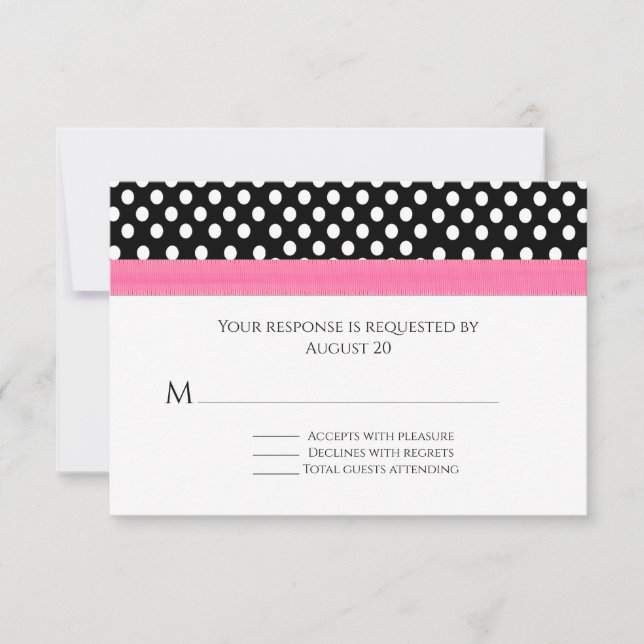 Polka Dots Whimsical Wedding RSVP Card (Vorderseite)