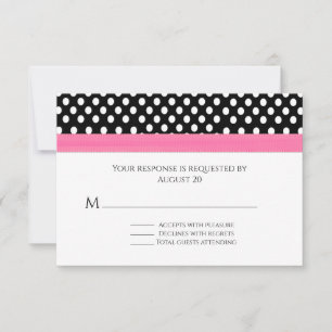 Polka Dots Whimsical Wedding RSVP Card Karte