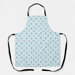 Polka dots white pink blue retro schürze