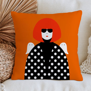 Polka Dots Yayoi Kusama mit süßen Geistern Hallowe Kissen