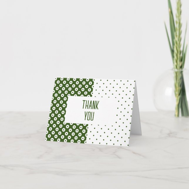 Polka-Dotted Green und White Color Block Vielen Da (Vorderseite)