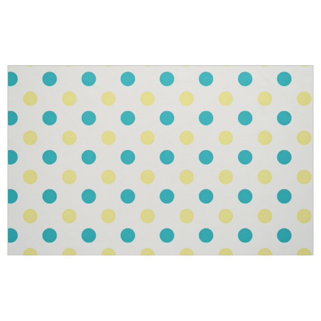 Polka Dotter Stoff/Aquamarin & gelb Stoff (Fat Quarter (45,7 x 55,9 cm))
