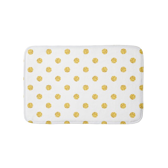 Polka Gold Glitzer Dots Texture Badematte (Vorderseite)