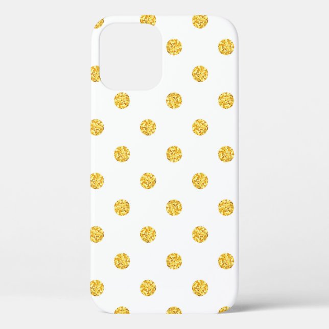 Polka Gold Glitzer Dots Texture Case-Mate iPhone Hülle (Rückseite)
