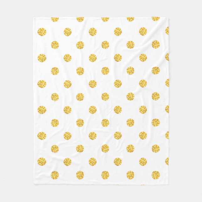 Polka Gold Glitzer Dots Texture Fleecedecke (Vorderseite)