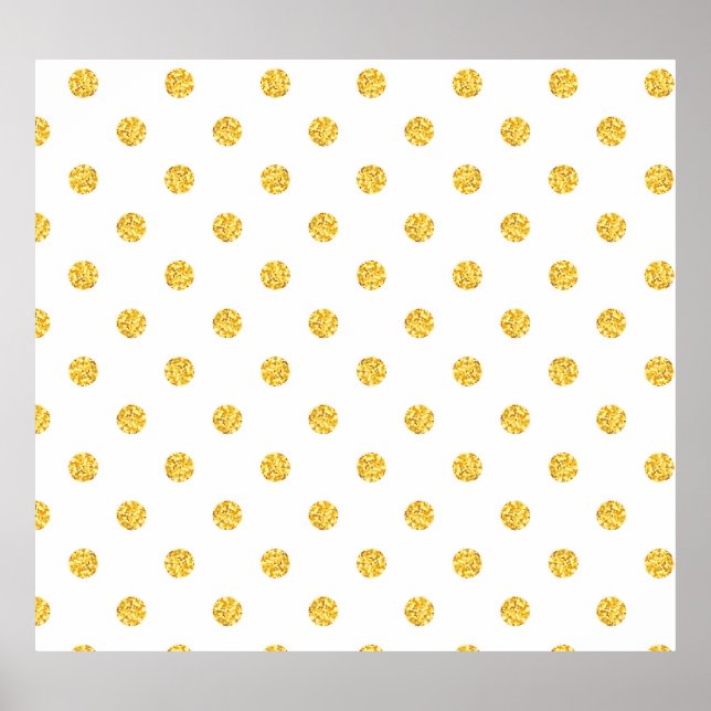 Polka Gold Glitzer Dots Texture Poster (Vorne)