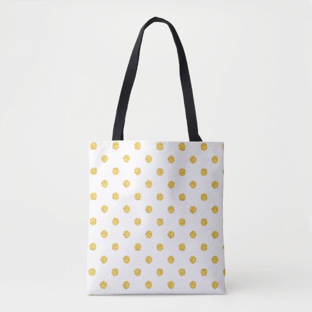 Polka Gold Glitzer Dots Texture Tasche (Vorderseite)