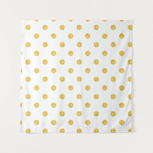 Polka Gold Glitzer Dots Texture Wandteppich (Vorderseite)